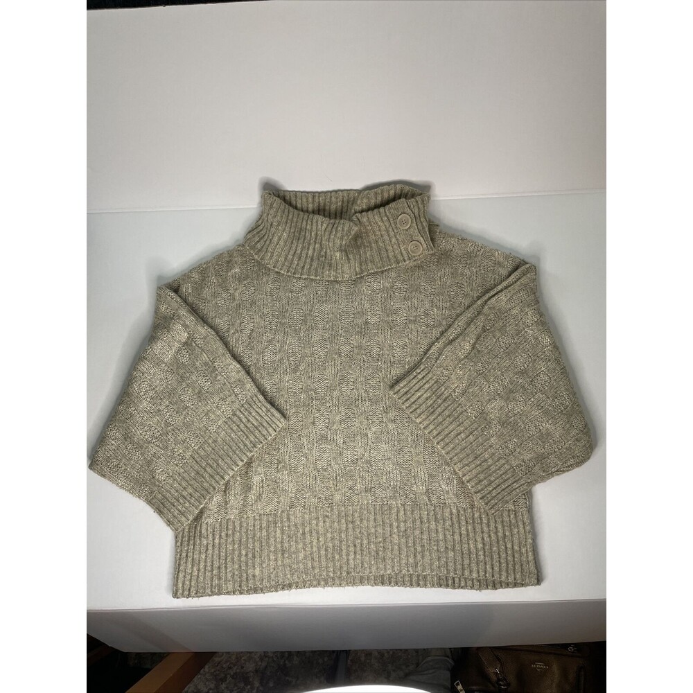 DKNY Jeans Womens Cowl Neck Tunic Pullover Crop Sweater Taupe‎